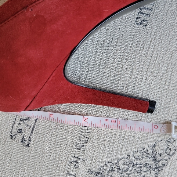 Nine West red leather upper heels - Picture 13 of 14